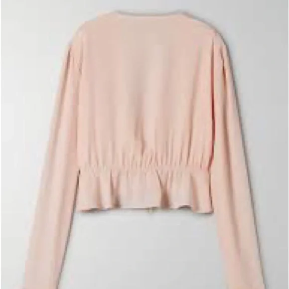 Aritzia Sunday Best Cropped Tie-Front Blouse - Picture 3 of 4